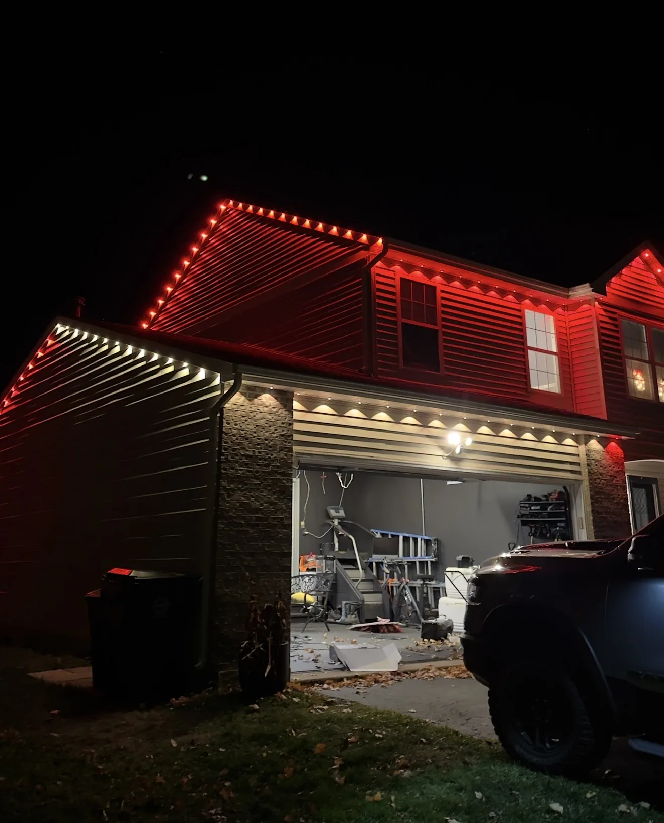 Permanent LED lighting installation night shot — First Frost Palatine IL